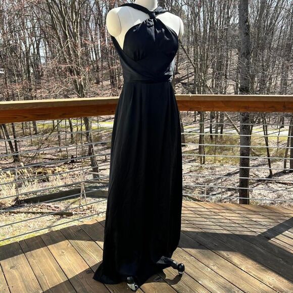 Banana Republic Black Silk Gown Dress - Picture 1 of 7